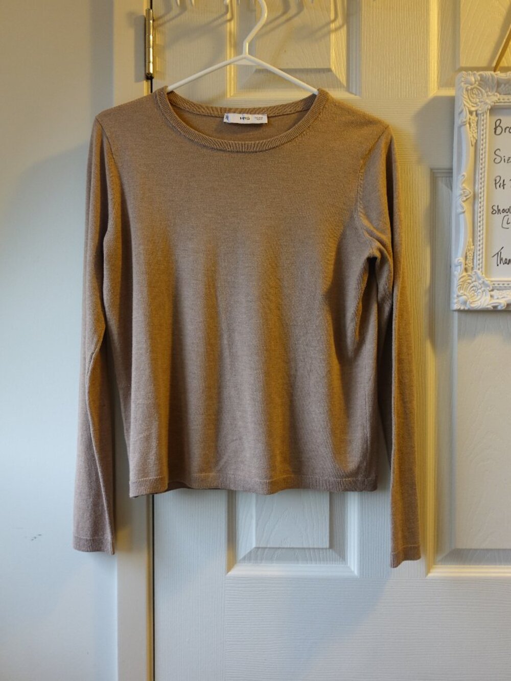 Mango Beige Crew Neck Sweater